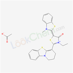 142307-19-5,(5E)-2-(2,3-dihydro-1H-pyrido[2,1-b][1,3]benzothiazol-4-yl)-3-ethyl-5-(3-methyl-1,3-benzothiazol-2(3H)-ylidene)-4-oxo-4,5-dihydro-1,3-thiazol-3-ium acetate,