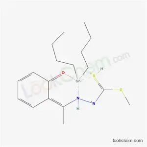 Molecular Structure of 84605-79-8 (1-[(Z)-(methylsulfanyl)(sulfonio)methyl]-2-[(1Z)-1-(6-oxocyclohexa-2,4-dien-1-ylidene)ethyl]diazanide - dibutyl-lambda~2~-stannane (1:1))