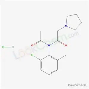 Molecular Structure of 78110-10-8 (N-acetyl-N-(2-chloro-6-methylphenyl)-2-(pyrrolidin-1-yl)acetamide hydrochloride (1:1))