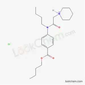 Molecular Structure of 78329-88-1 (1-(2-{[4-(butoxycarbonyl)phenyl](butyl)amino}-2-oxoethyl)piperidinium chloride)