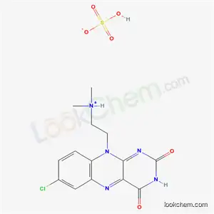 Molecular Structure of 101651-94-9 (2-(7-chloro-2,4-dioxo-3,4-dihydrobenzo[g]pteridin-10(2H)-yl)-N,N-dimethylethanaminium hydrogen sulfate)