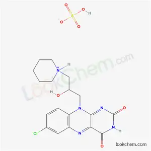 Molecular Structure of 101652-00-0 (1-[3-(7-chloro-2,4-dioxo-3,4-dihydrobenzo[g]pteridin-10(2H)-yl)-2-hydroxypropyl]piperidinium hydrogen sulfate)