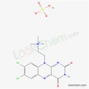 Molecular Structure of 101652-02-2 (2-(7,8-dichloro-2,4-dioxo-3,4-dihydrobenzo[g]pteridin-10(2H)-yl)-N,N-dimethylethanaminium hydrogen sulfate)