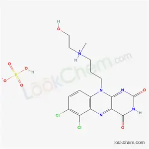 Molecular Structure of 101652-07-7 (3-(6,7-dichloro-2,4-dioxo-3,4-dihydrobenzo[g]pteridin-10(2H)-yl)-N-(2-hydroxyethyl)-N-methylpropan-1-aminium hydrogen sulfate)
