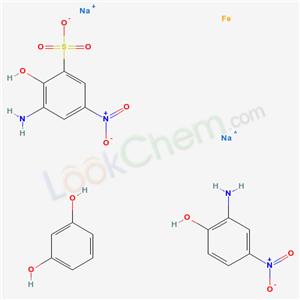 sodium; 3-amino-2-hydroxy-5-nitro-benzenesulfonate; 2-amino-4-nitro-phenol; benzene-1,3-diol; iron; sodium