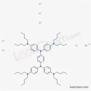 Molecular Structure of 4379-85-5 (hexafluoroantimonate(1-), salt with N,N,N',N'-tetrakis[4-(dibutylamino)phenyl]benzene-1,4-diamine (1:1))