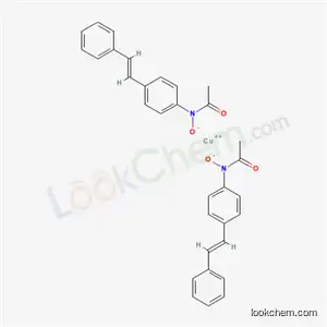Molecular Structure of 63021-62-5 (copper(2+) bis[(acetyl{4-[(E)-2-phenylethenyl]phenyl}amino)oxidanide])