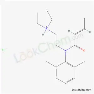 Molecular Structure of 77945-09-6 (2-[(2E)-but-2-enoyl(2,6-dimethylphenyl)amino]-N,N-diethylethanaminium chloride)