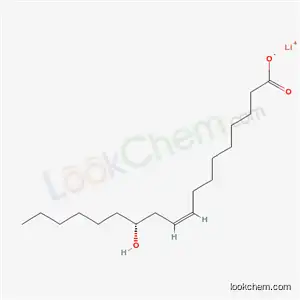 Molecular Structure of 20236-57-1 (9-Octadecenoic acid, 12-hydroxy-, monolithium salt, (9Z,12R)-)