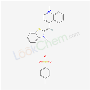Molecular Structure of 107091-89-4 (Quinolinium,1-methyl-4-[(3-methyl-2(3H)- benzothiazolylidene)methyl]-,salt with 4-methylbenzenesulfonic acid (1:1))