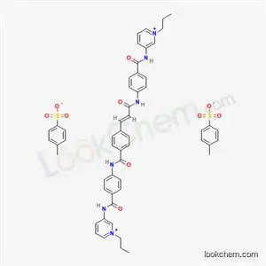 Molecular Structure of 19060-44-7 (3-[({4-[({4-[(1E)-3-oxo-3-({4-[(1-propylpyridinium-3-yl)carbamoyl]phenyl}amino)prop-1-en-1-yl]phenyl}carbonyl)amino]phenyl}carbonyl)amino]-1-propylpyridinium bis(4-methylbenzenesulfonate))
