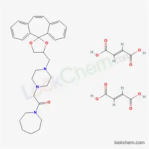 Molecular Structure of 40536-39-8 (Spiro(5H-dibenzo(a,d)cycloheptene-5,2-(1,3)dioxolane), 4-((4-(hexahydro-1H-azepin-1-yl)carbonylmethyl)piperazinyl)methyl-, dimaleate)