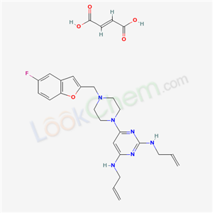 87813-89-6,but-2-enedioic acid; 6-[4-[(5-fluorobenzofuran-2-yl)methyl]piperazin-1-yl]-N,N-diprop-2-enyl-pyrimidine-2,4-diamine,