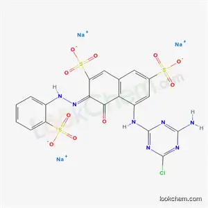 Molecular Structure of 41423-92-1 (trisodium 5-[(4-amino-6-chloro-1,3,5-triazin-2-yl)amino]-4-hydroxy-3-[(2-sulphonatophenyl)azo]naphthalene-2,7-disulphonate)