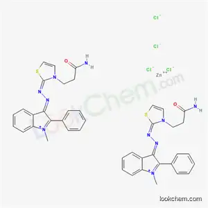 Molecular Structure of 50905-71-0 (bis[3-(3-amino-3-oxopropyl)-2-[(1-methyl-2-phenyl-1H-indol-3-yl)azo]thiazolium] tetrachlorozincate(2-))