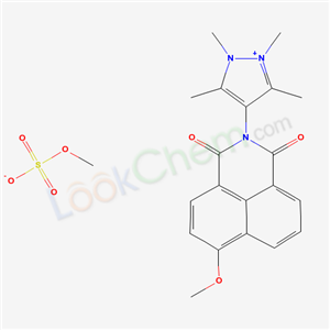 60317-11-5,4-(6-methoxy-1,3-dioxo-1H-benz[de]isoquinolin-2(3H)-yl)-1,2,3,5-tetramethyl-1H-pyrazolium methyl sulphate,4-(6-methoxy-1,3-dioxo-1H-benz[de]isoquinolin-2(3H)-yl)-1,2,3,5-tetramethyl-1H-pyrazolium methyl sulphate