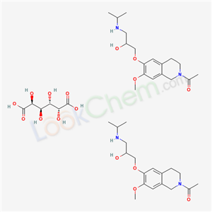63614-24-4,galactaric acid, compound with 2-acetyl-6-[3-[isopropylamino]-2-hydroxypropoxy]-7-methoxy-1,2-,3,4-tetrahydroisoquinoline (1:2),EINECS 264-368-6;(2S,3R,4S,5R)-2,3,4,5-tetrahydroxyhexanedioic acid;Galactaric acid,compound with 2-acetyl-6-(3-(isopropylamino)-2-hydroxypropoxy)-7-methoxy-1,2-,3,4-tetrahydroisoquinoline (1:2);