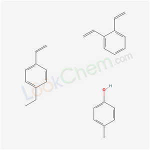 65104-04-3,Phenol, 4-methyl-, polymer with diethenylbenzene and 1-ethenyl-4-ethylbenzene,4-methyl-pheno polymer with diethenylbenzene and 1-ethenyl-4-ethylbenzene;4-methyl-pheno polymer with diethenylbenzene and1-ethenyl-4-ethylbenzene;Phenol, 4-methyl-, polymer with diethenylbenzene and 1-ethenyl-4-ethylbenzene