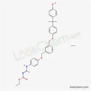 Molecular Structure of 346735-24-8 (N-(Ethoxycarbonyl)-4-[3-[4-[1-(4-hydroxyphenyl)-1-methylethyl]phenoxymethyl]benzyloxy]benzenecarboximidamide)