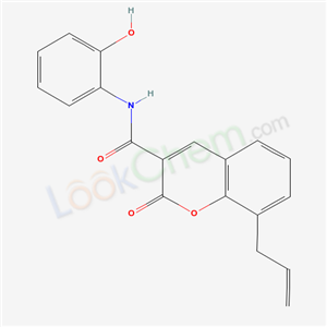 4182-21-2,N-(2-hydroxyphenyl)-2-oxo-8-(prop-2-en-1-yl)-2H-chromene-3-carboxamide,