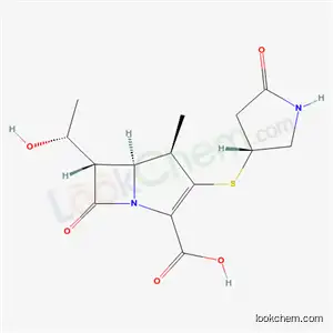 Molecular Structure of 193811-33-5 ((4R,5S,6S)-6-[(1R)-1-hydroxyethyl]-4-methyl-7-oxo-3-{[(3R)-5-oxopyrrolidin-3-yl]sulfanyl}-1-azabicyclo[3.2.0]hept-2-ene-2-carboxylic acid)