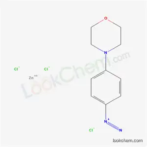 Molecular Structure of 17409-52-8 (p-morpholinobenzenediazonium chloride, compound with zinc chloride)