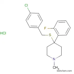 Molecular Structure of 72363-87-2 (Piperidine, 4-[[(4-chlorophenyl)methyl]thio]-4-(2-fluorophenyl)-1-methyl-,
hydrochloride)
