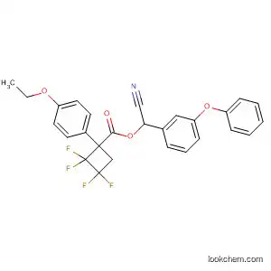 Molecular Structure of 72370-94-6 (Cyclobutanecarboxylic acid, 1-(4-ethoxyphenyl)-2,2,3,3-tetrafluoro-,
cyano(3-phenoxyphenyl)methyl ester)