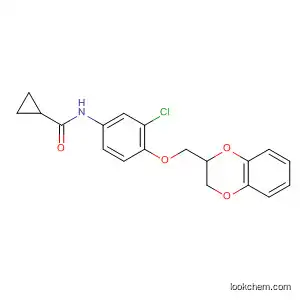 Molecular Structure of 74173-83-4 (Cyclopropanecarboxamide,
N-[3-chloro-4-[(2,3-dihydro-1,4-benzodioxin-2-yl)methoxy]phenyl]-)