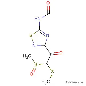 Molecular Structure of 75028-18-1 (Formamide,
N-[3-[(methylsulfinyl)(methylthio)acetyl]-1,2,4-thiadiazol-5-yl]-)