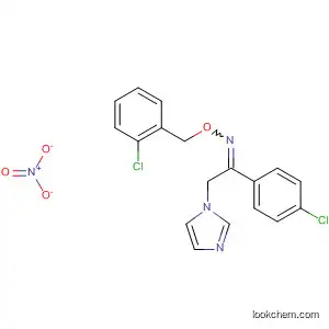 Molecular Structure of 76472-61-2 (Ethanone, 1-(4-chlorophenyl)-2-(1H-imidazol-1-yl)-,
O-[(2-chlorophenyl)methyl]oxime, nitrate)