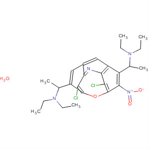 Molecular Structure of 79939-83-6 (Ethanamine,
2,2'-[(4,5-dichloro-2-nitro-3,6-acridinediyl)bis(oxy)]bis[N,N-diethyl-)