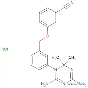 Molecular Structure of 80555-75-5 (Benzonitrile,
3-[[3-(4,6-diamino-2,2-dimethyl-1,3,5-triazin-1(2H)-yl)phenyl]methoxy]-,
monohydrochloride)