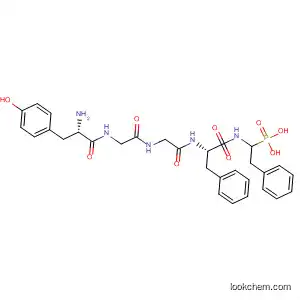 Molecular Structure of 81026-52-0 (L-Phenylalaninamide,
L-tyrosylglycylglycyl-N-(2-phenyl-1-phosphonoethyl)-, (S)-)
