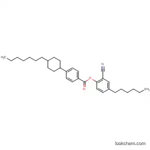 Molecular Structure of 81049-11-8 (Benzoic acid, 4-(4-heptylcyclohexyl)-, 2-cyano-4-hexylphenyl ester,
trans-)