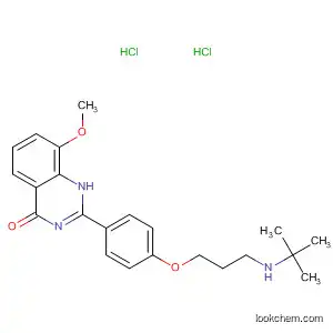 Molecular Structure of 83722-22-9 (4(1H)-Quinazolinone,
2-[4-[3-[(1,1-dimethylethyl)amino]propoxy]phenyl]-8-methoxy-,
dihydrochloride)