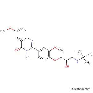 Molecular Structure of 83722-40-1 (4(3H)-Quinazolinone,
2-[4-[3-[(1,1-dimethylethyl)amino]-2-hydroxypropoxy]-3-methoxyphenyl]-
6-methoxy-3-methyl-)