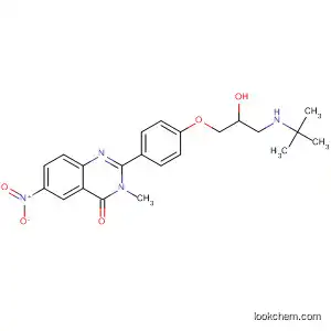 Molecular Structure of 83722-42-3 (4(3H)-Quinazolinone,
2-[4-[3-[(1,1-dimethylethyl)amino]-2-hydroxypropoxy]phenyl]-3-methyl-6-
nitro-)