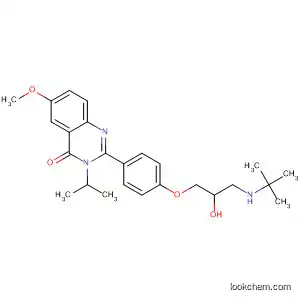 Molecular Structure of 83722-60-5 (4(3H)-Quinazolinone,
2-[4-[3-[(1,1-dimethylethyl)amino]-2-hydroxypropoxy]phenyl]-6-methoxy-
3-(1-methylethyl)-)