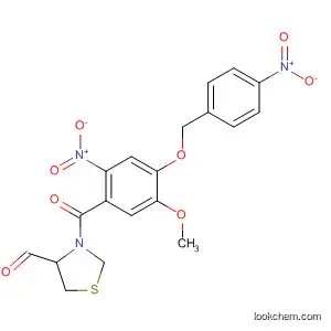 Molecular Structure of 84447-51-8 (4-Thiazolidinecarboxaldehyde,
3-[5-methoxy-2-nitro-4-[(4-nitrophenyl)methoxy]benzoyl]-, (R)-)