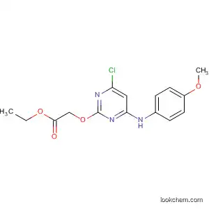 Molecular Structure of 86627-36-3 (Acetic acid, [[4-chloro-6-[(4-methoxyphenyl)amino]-2-pyrimidinyl]oxy]-,
ethyl ester)