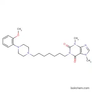 Molecular Structure of 87798-76-3 (1H-Purine-2,6-dione,
3,7-dihydro-1-[7-[4-(2-methoxyphenyl)-1-piperazinyl]heptyl]-3,7-dimethyl
-)