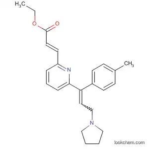 Molecular Structure of 87849-18-1 (2-Propenoic acid,
3-[6-[1-(4-methylphenyl)-3-(1-pyrrolidinyl)-1-propenyl]-2-pyridinyl]-, ethyl
ester, (E,E)-)