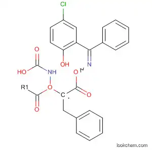 Molecular Structure of 87974-63-8 (Carbamic acid,
[2-[[[(5-chloro-2-hydroxyphenyl)phenylmethylene]amino]oxy]-2-oxoethyl]-
, phenylmethyl ester, (E)-)