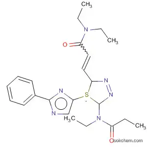 Molecular Structure of 88013-02-9 (2-Propenamide,
N,N-diethyl-3-[2-[ethyl(1-oxopropyl)amino]-6-phenylimidazo[2,1-b]-1,3,4
-thiadiazol-5-yl]-)