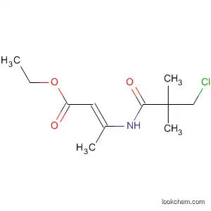 Molecular Structure of 88143-82-2 (2-Butenoic acid, 3-[(3-chloro-2,2-dimethyl-1-oxopropyl)amino]-, ethyl
ester, (E)-)