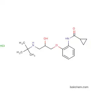 Molecular Structure of 88250-06-0 (Cyclopropanecarboxamide,
N-[2-[3-[(1,1-dimethylethyl)amino]-2-hydroxypropoxy]phenyl]-,
monohydrochloride)