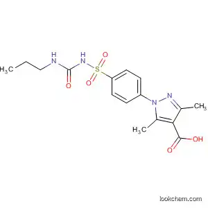 Molecular Structure of 88281-49-6 (1H-Pyrazole-4-carboxylic acid,
3,5-dimethyl-1-[4-[[[(propylamino)carbonyl]amino]sulfonyl]phenyl]-)