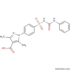 Molecular Structure of 88281-52-1 (1H-Pyrazole-4-carboxylic acid,
3,5-dimethyl-1-[4-[[[(phenylamino)carbonyl]amino]sulfonyl]phenyl]-)