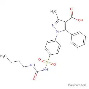 Molecular Structure of 88281-55-4 (1H-Pyrazole-4-carboxylic acid,
1-[4-[[[(butylamino)carbonyl]amino]sulfonyl]phenyl]-3-methyl-5-phenyl-)
